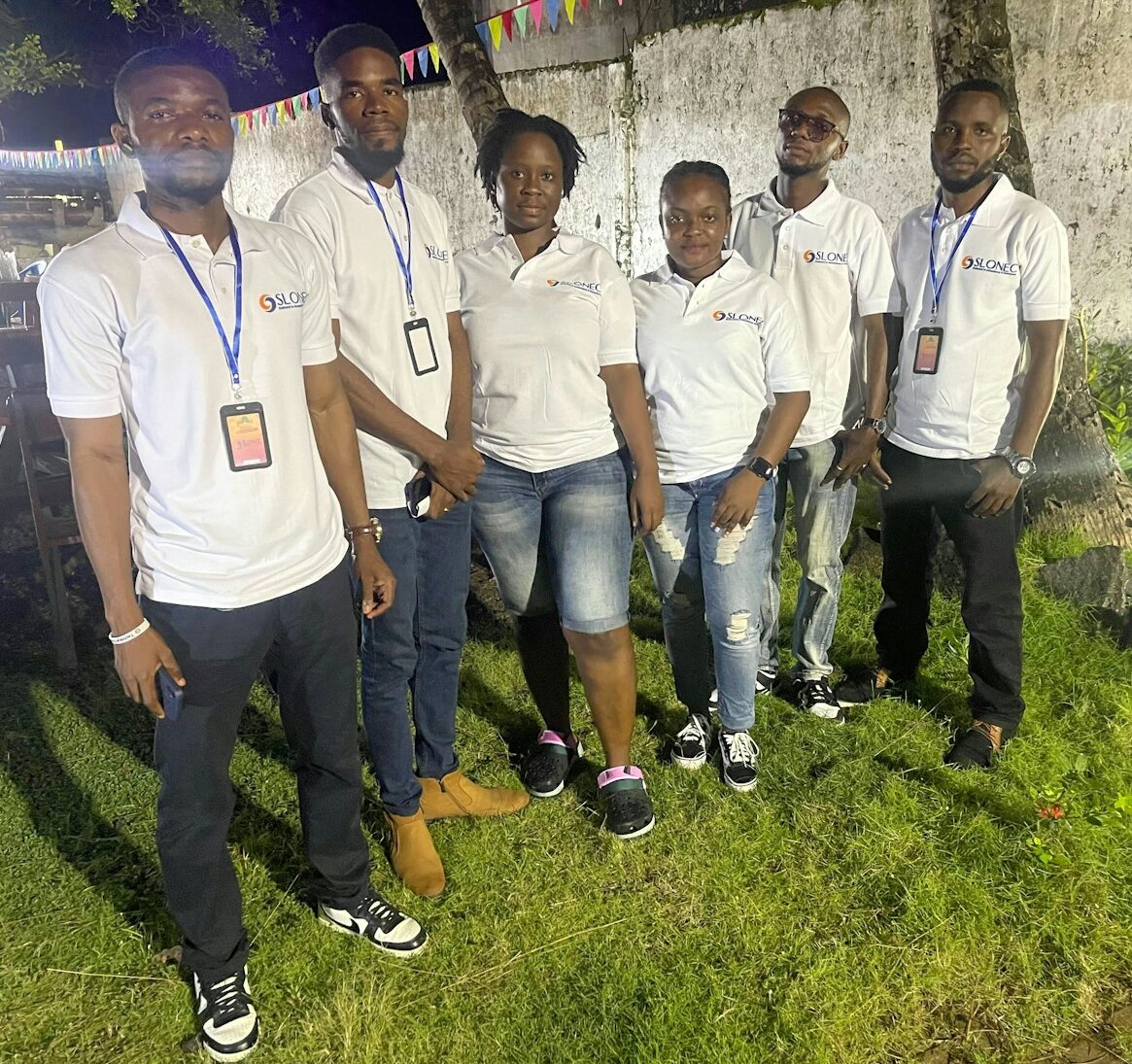 The SLONEC team together at a company event