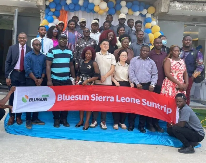 SLONEC with the Bluesun Sierra Leone team at the customer service celebration