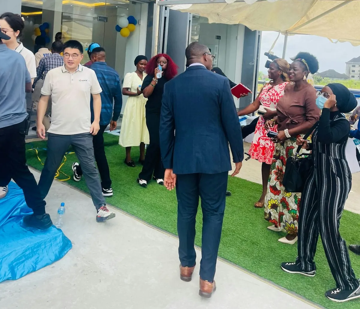 Guests at SLONEC's customer service celebration with a client