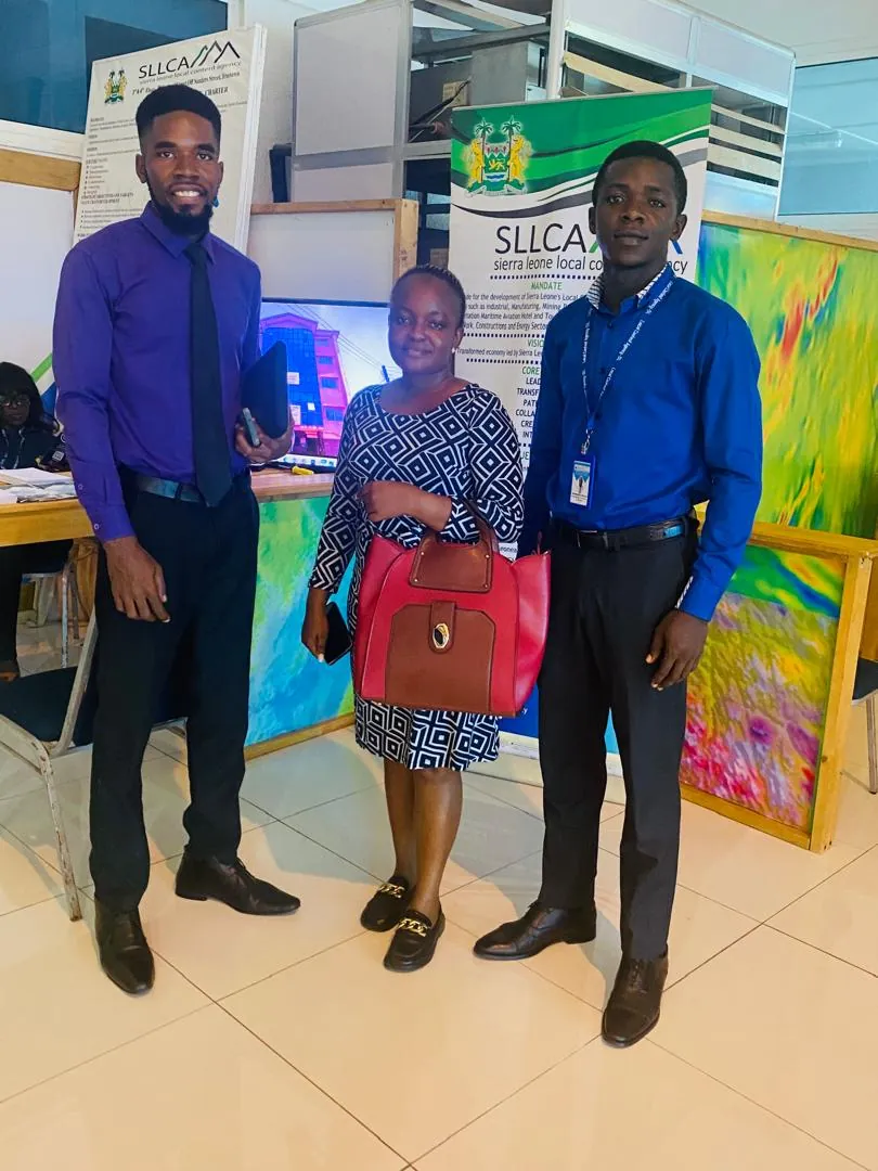 SLONEC staff visiting an exhibition stand at Sierra Leone Mining Week 2025