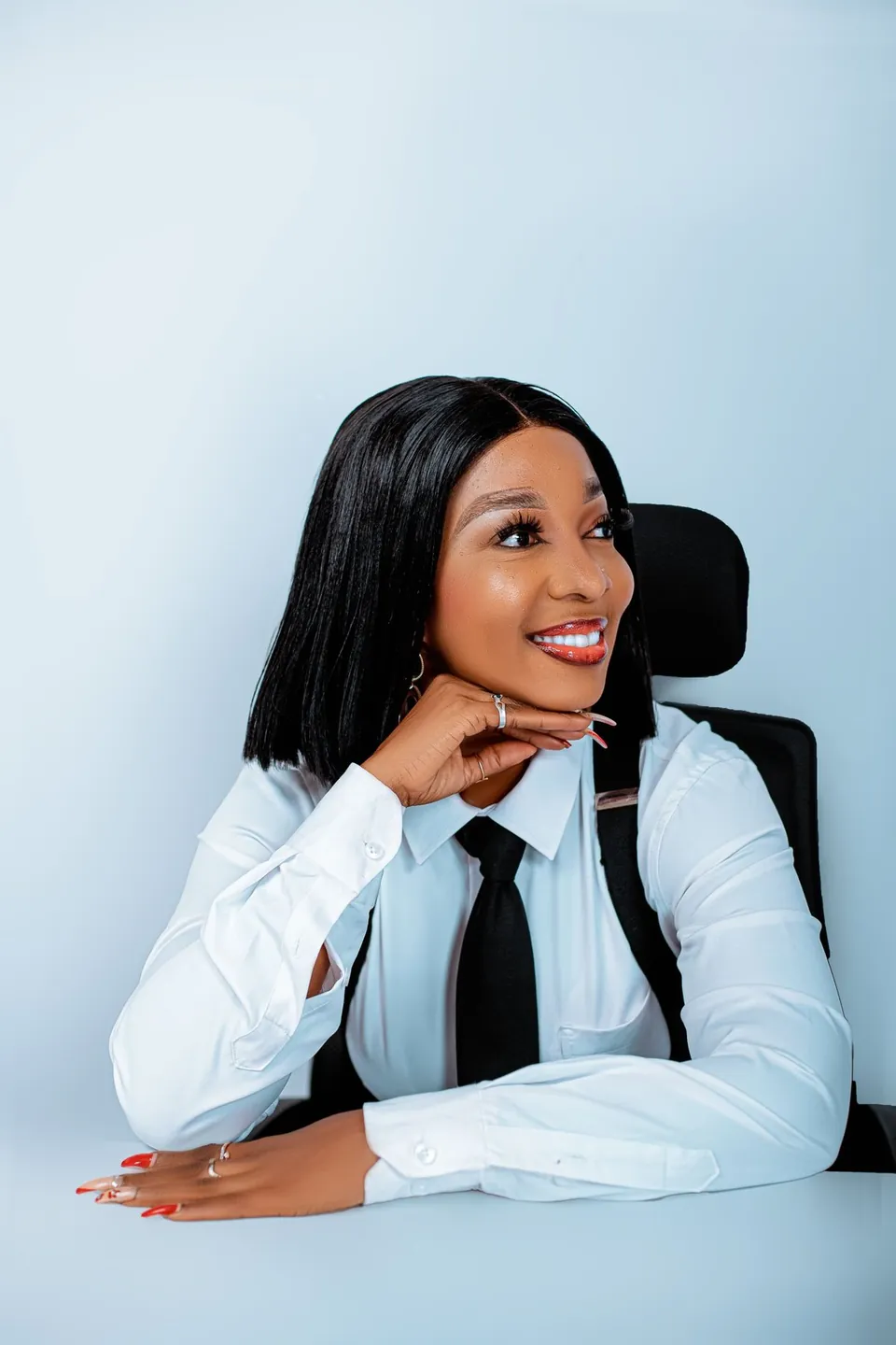 A freelancer working at her desk
