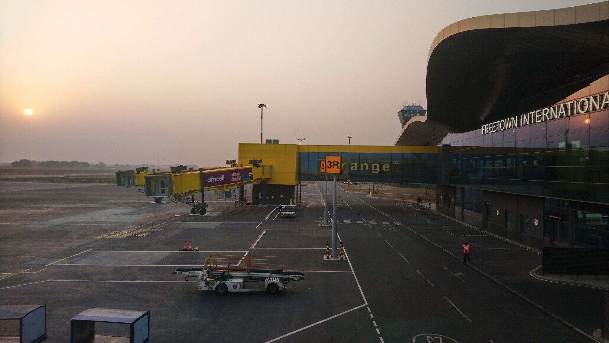 Airside view of the new terminal at Freetown International Airport, Lungi