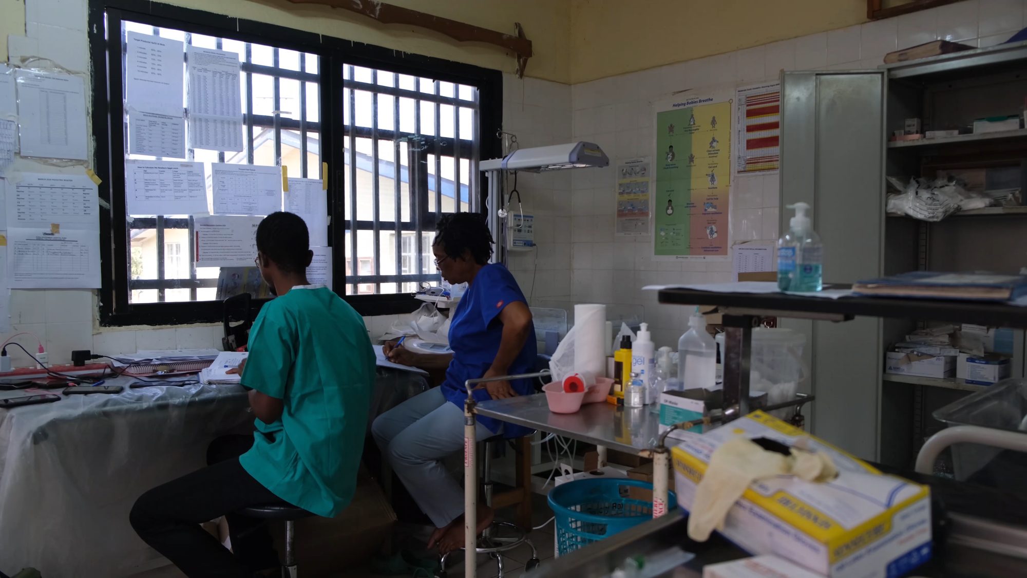 Health workers at Koidu Government Hospital, Kono District, Sierra Leone